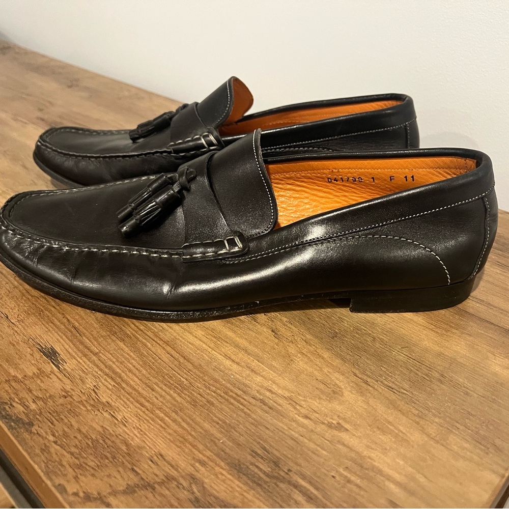 Men's Black Leather Loafers